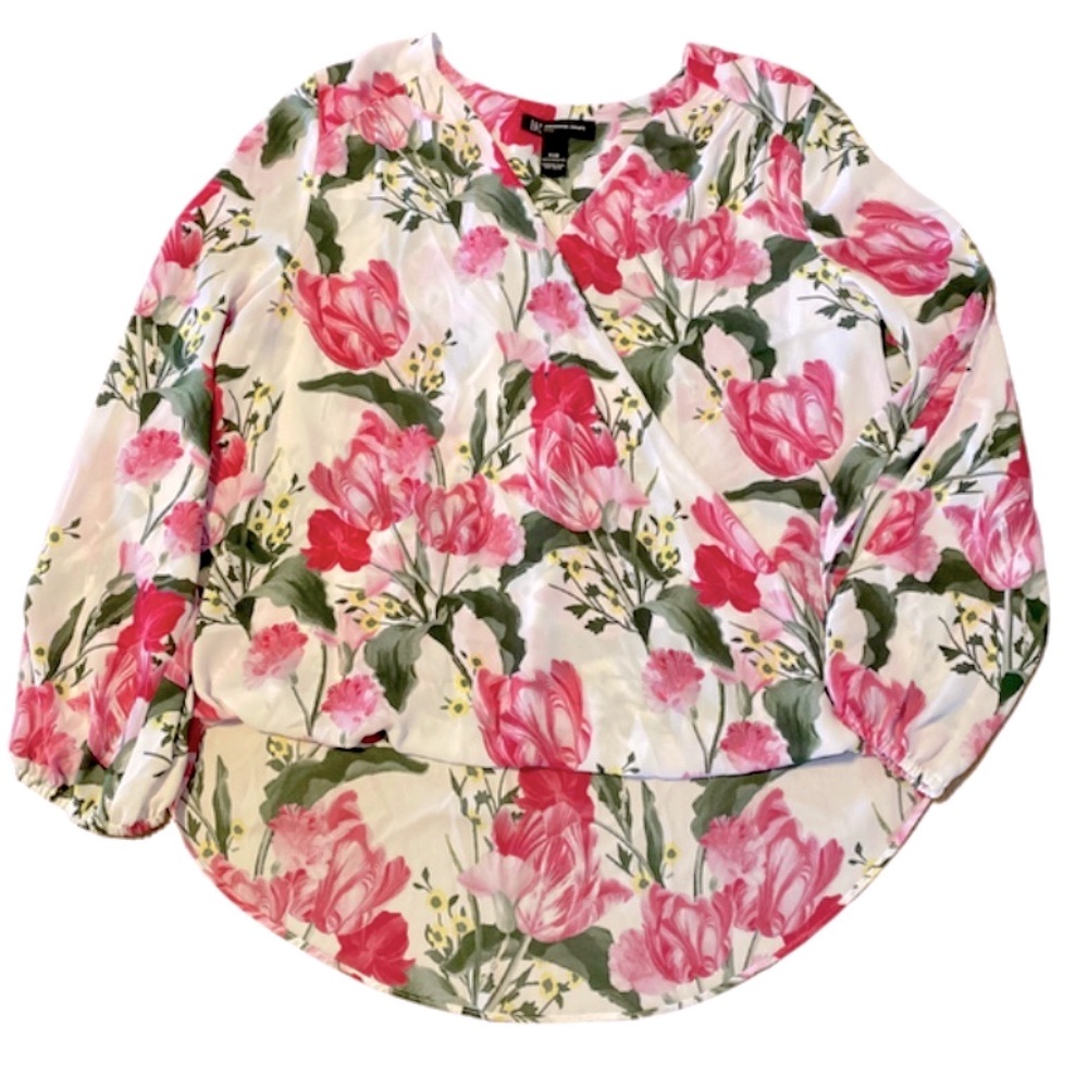 INC Floral Split-Sleeve Pull-Over Blouse - Picture 2 of 7